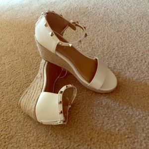 New Esprit White Wedge Espadrille Platform…